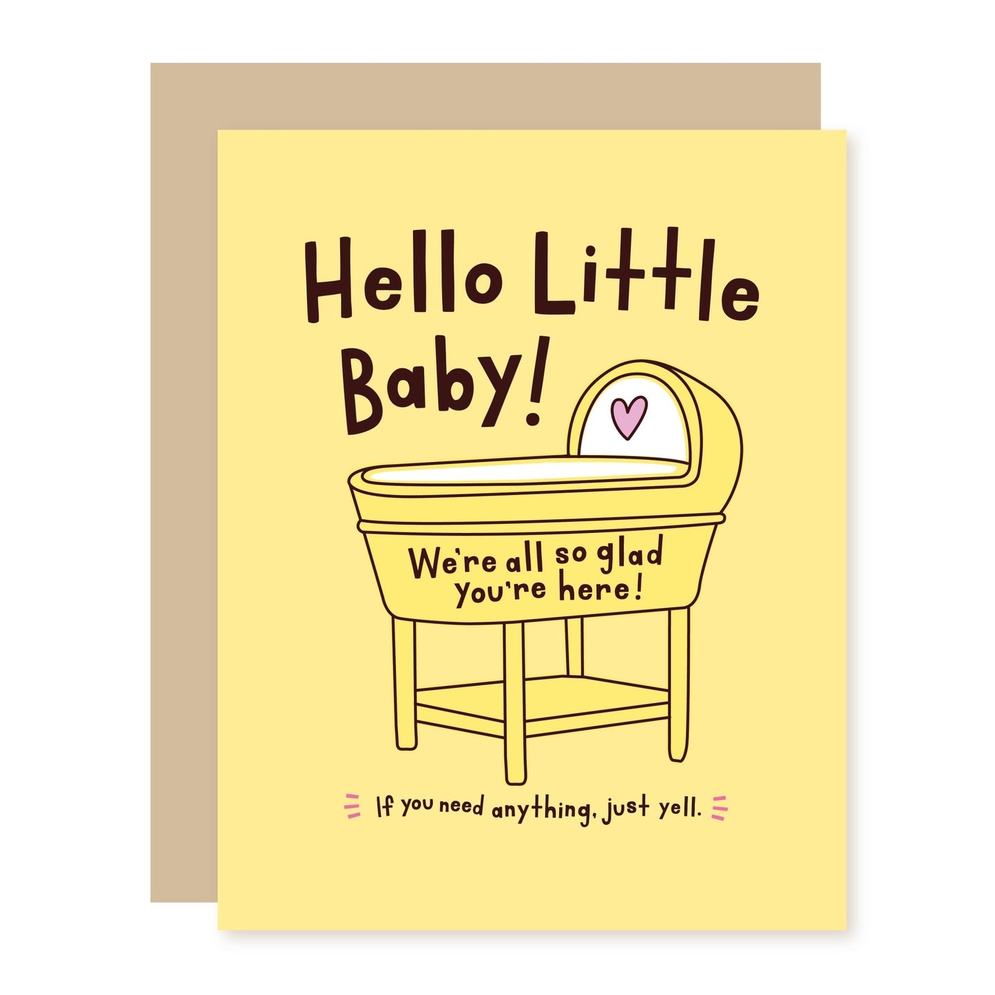 Funny Baby Card | Welcome the Baby | Yellow - A Smyth Co